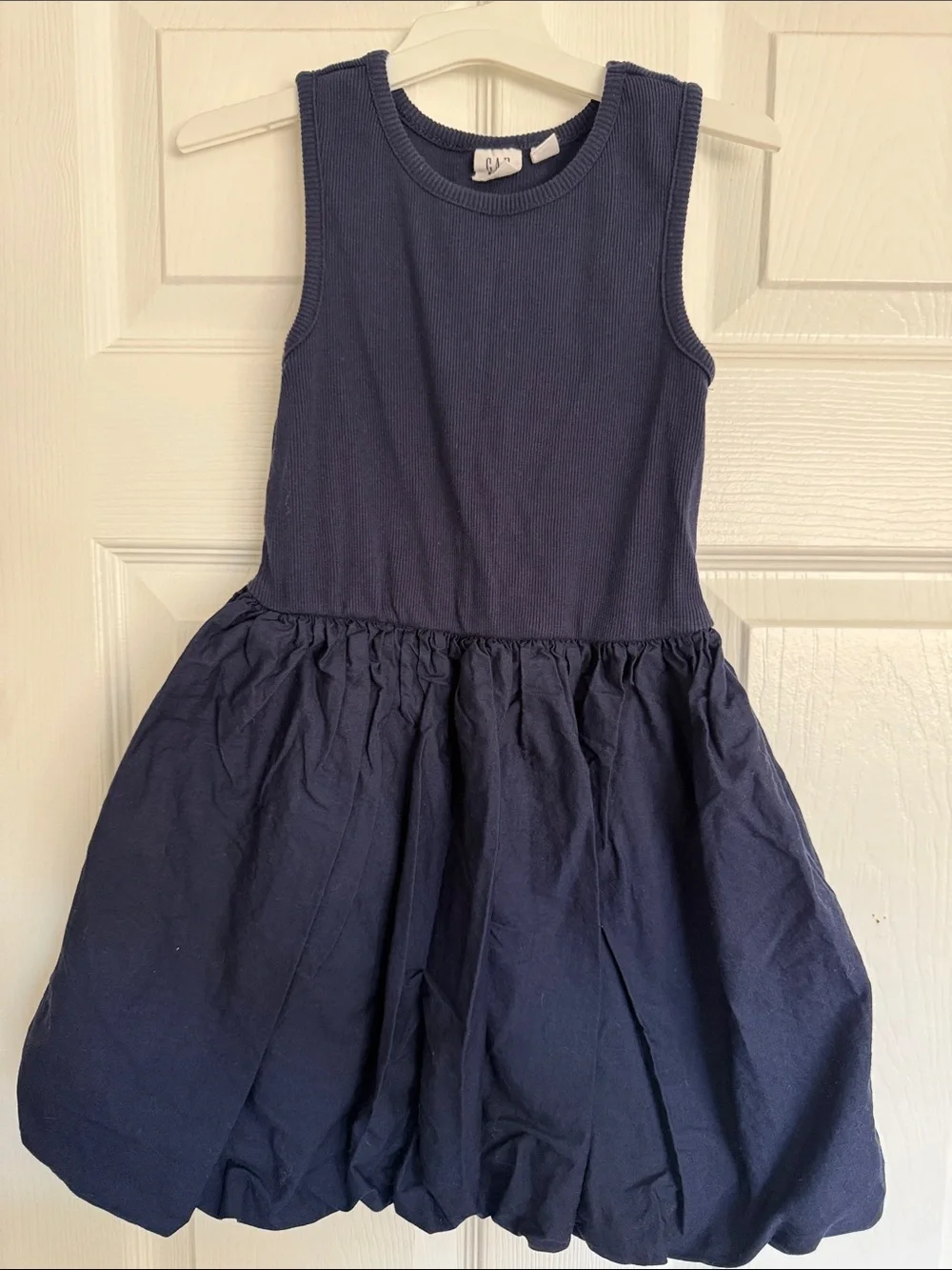 Gap kids size small Sleeveless Navy Knit-Bodice Gathered Skirt Dress for Girls